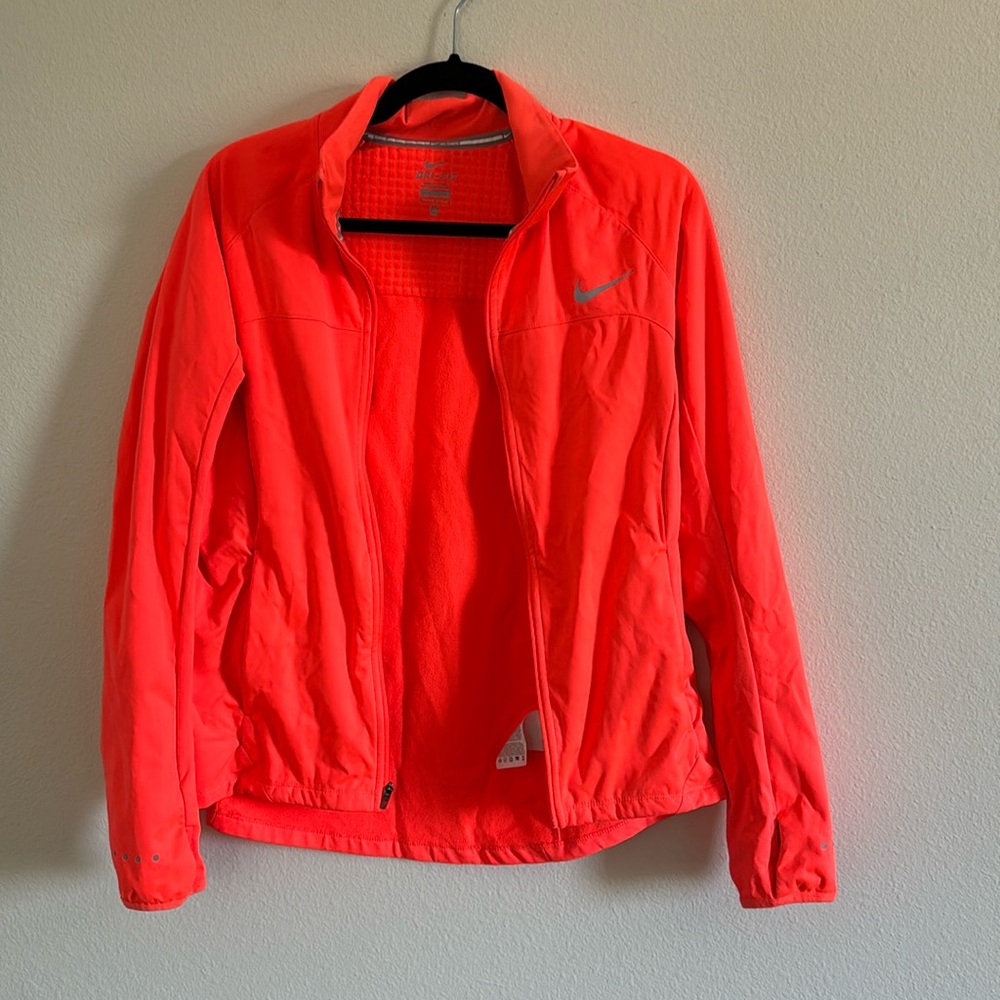 Orange Nike running jacket. Size M